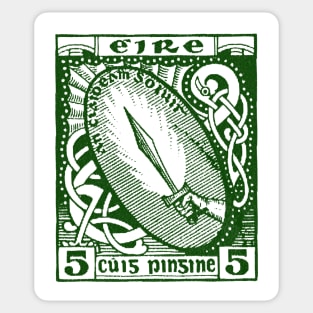 Sword Of Light / Vintage Irish Postage Stamp Design Sticker